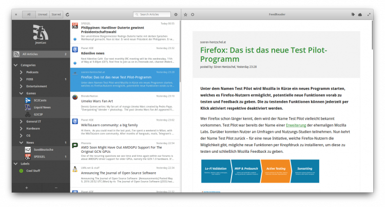 RSS feed readers. What are the latest innovations in this field?