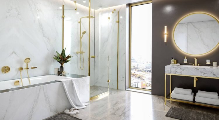 “The Golden Touch: Tips for Creating the Perfect Bathroom with a Brushed Gold Shower Enclosure”