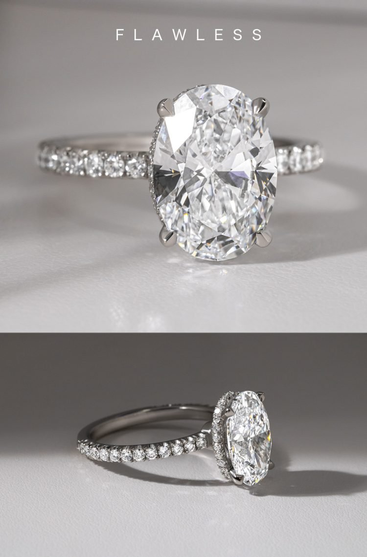 “Perfectly crafted, just for you.” White gold oval engagement rings