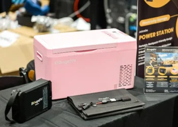 A Refreshing Companion: Testing the BougeRV CR Colorful Fridge with Boxed Milk