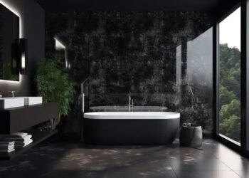 “Add Sophistication with a Sleek Black Bath Panel”