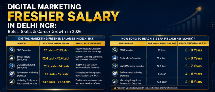Digital Marketing Fresher Salary in Delhi NCR: Roles, Skills and Career Growth in 2026